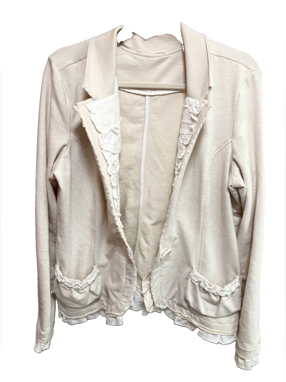 Women’s Cream Ruffle-Trim Jacket